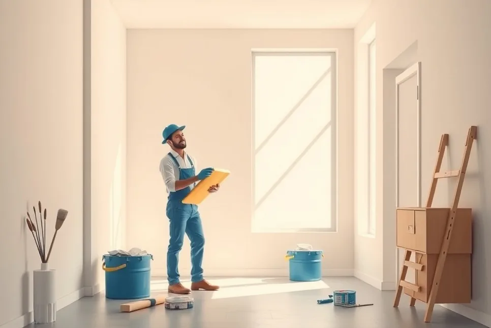 Intérieur rénové après travaux de peinture au Grand-Quevilly