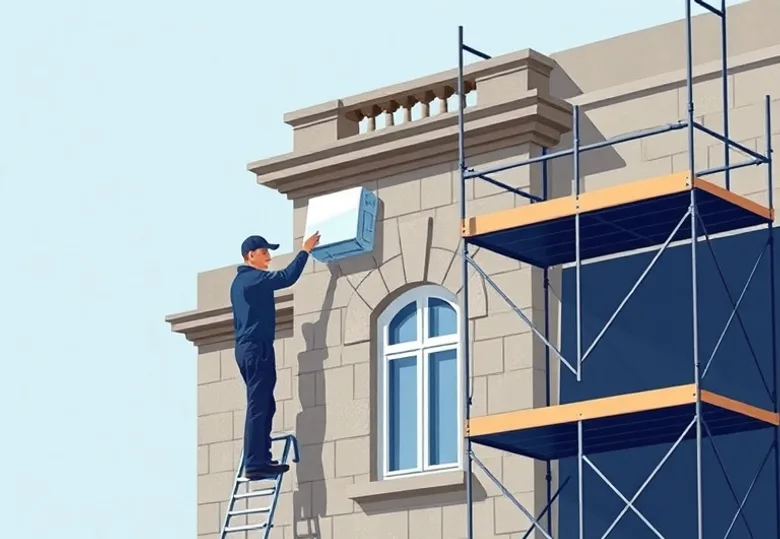 Ravalement de façade en pierre, nettoyage et application d'enduit